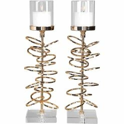 Brand new ???? Uttermost Tala Rose Goldtone Candle Holders 2 Pc. Set ????