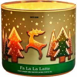 Best Pirce ???? Bath & Body Works Night Before ???? Christmas Messaging 3 Wick Candle Fa La La Latte ????