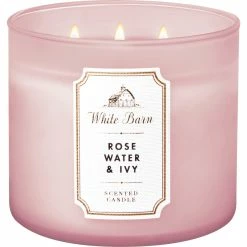 Best Pirce ???? Bath & Body Works White Barn Rosewater And Ivy 3 Wick Candle ????
