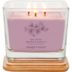 Alternative view of Cheapest ???? Yankee Candle Relaxing Orchid And Vanilla Medium Well Living 3 Wick Square Candle ????