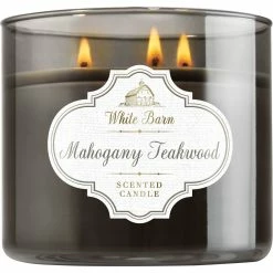 Coupon ⌛ Bath & Body Works White Barn Mahogany Teakwood 3 Wick Candle ????
