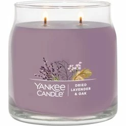 Promo ???? Yankee Candle Dried Lavender & Oak Signature Medium Jar Candle ✔️
