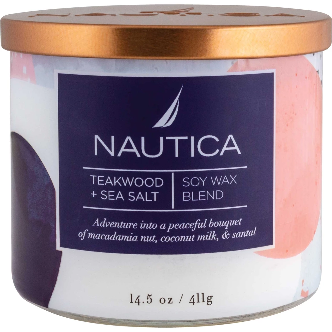 Outlet ???? Nautica Teakwood And Sea Salt 3 Wick Jar Candle ???? 1 Outlet ???? Nautica Teakwood And Sea Salt 3 Wick Jar Candle ????