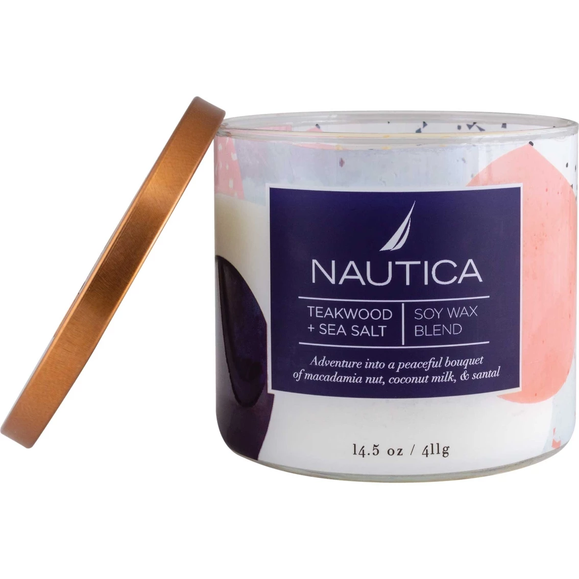 Outlet ???? Nautica Teakwood And Sea Salt 3 Wick Jar Candle ???? 2 Outlet ???? Nautica Teakwood And Sea Salt 3 Wick Jar Candle ???? - Image 2