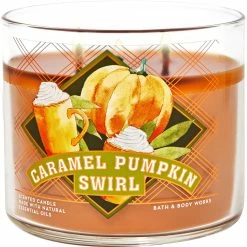 Brand new ⌛ Bath & Body Works Pumpkin Pop Caramel Pumpkin Swirl 3 Wick Candle ⭐