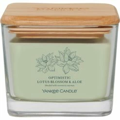 Coupon ???? Yankee Candle Optimistic Lotus Blossom & Aloe Medium Well Living 3 Wick Square Can ????