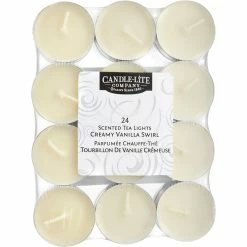 Wholesale ???? Candle-lite Creamy Vanilla Swirl Tealight Candles 24 Ct. ????