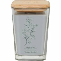 Flash Sale ???? Yankee Candle Eucalyptus And Mint Large Well Living 2 Wick Square Candle ????