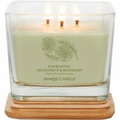 Alternative view of Hot Sale ❤️ Yankee Candle Energizing Grapefruit And Rosemary Medium 3 Wick Square Candle ????