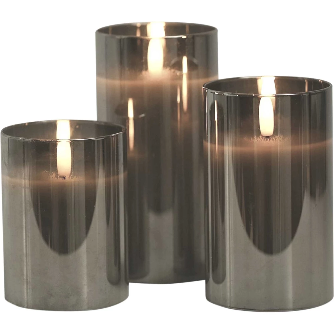 Cheapest ???? Simply Perfect Gray Glass Flameless LED Pillar Candles 3 Pk. ✨ 1 Cheapest ???? Simply Perfect Gray Glass Flameless LED Pillar Candles 3 Pk. ✨