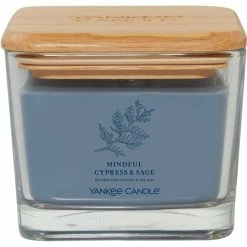 Promo ???? Yankee Candle Mindful Cypress And Sage Medium Well Living 3 Wick Square Candle ????
