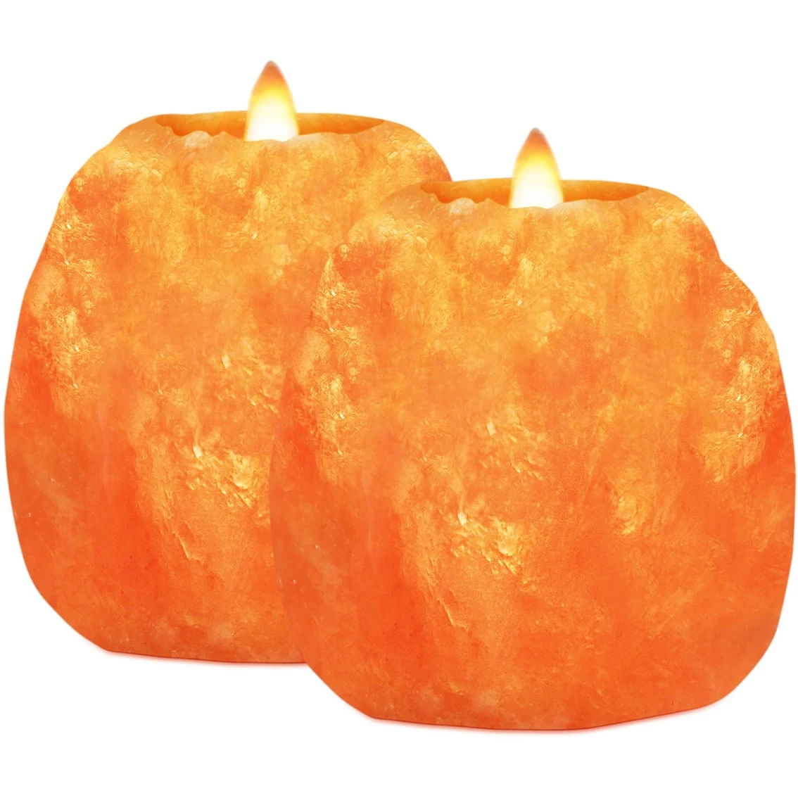 Discount ⌛ Himalayan Glow Natural Salt Candle Holder 2 Pc. Set ❤️ 1 Discount ⌛ Himalayan Glow Natural Salt Candle Holder 2 Pc. Set ❤️