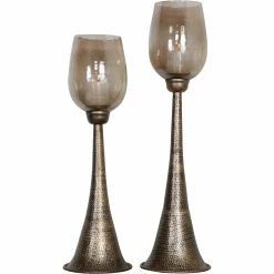 Discount ???? Uttermost Badal 2 Pc. Antiqued Gold Candleholders Set ✔️