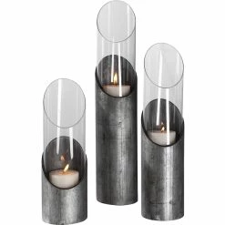 Coupon ???? Uttermost Karter Iron & Glass Candleholders, Set Of 3 ????