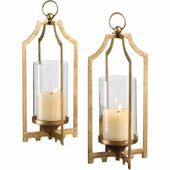 Buy ???? Uttermost Lucy Gold Candleholders Set Of 2 ????