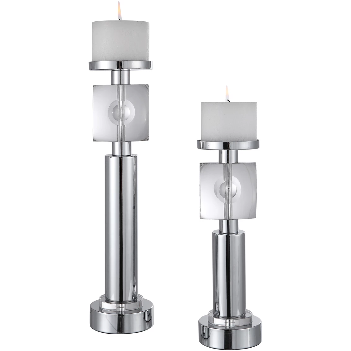 New ???? Uttermost Kyrie Nickel Candleholders Set Of F2 ???? 1 New ???? Uttermost Kyrie Nickel Candleholders Set Of F2 ????